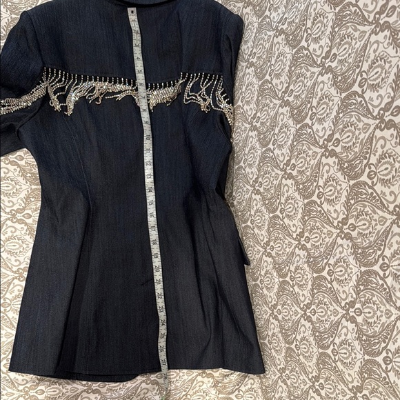 CINQ A SEPT SASHA BLAZER WITH CRYSTAL FRINGE - Picture 9 of 10